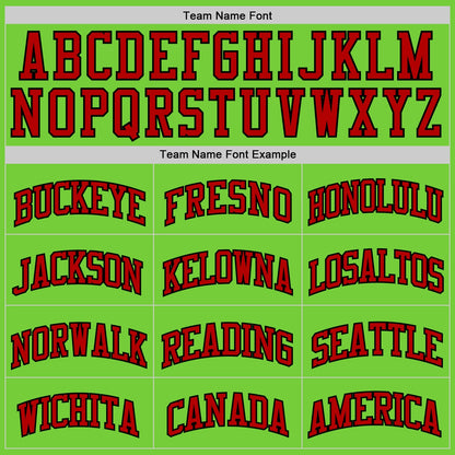 Custom Neon Green Red-Black Authentic Basketball Jersey