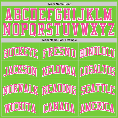 Custom Neon Green Pink-White Authentic Basketball Jersey