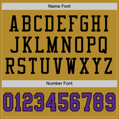 Custom Old Gold Purple-Black Mesh Authentic Football Jersey
