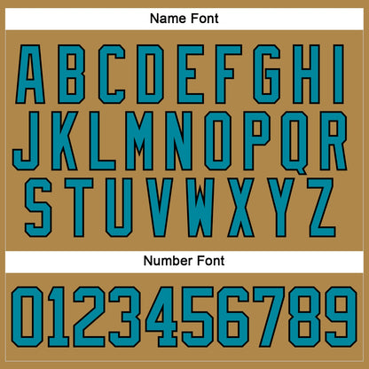 Custom Old Gold Teal-Black Hockey Lace Neck Jersey