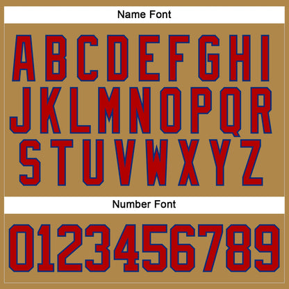 Custom Old Gold Red-Royal Hockey Lace Neck Jersey