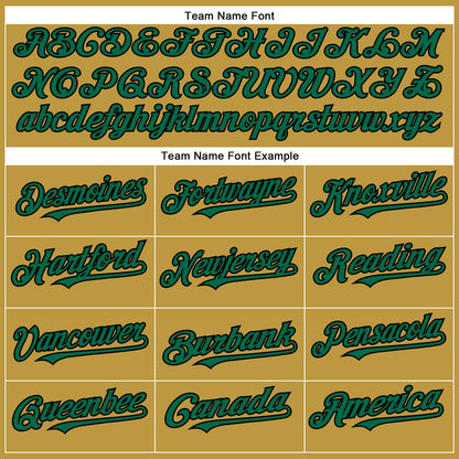Custom Old Gold Kelly Green-Black Authentic Baseball Jersey