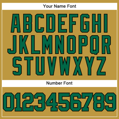 Custom Old Gold Kelly Green-Black Authentic Baseball Jersey