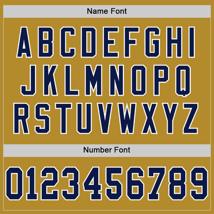 Custom Old Gold Navy-White Mesh Authentic Throwback Football Jersey