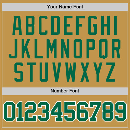 Custom Old Gold Kelly Green-White Authentic Basketball Jersey