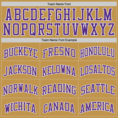 Custom Old Gold Purple-White Authentic Basketball Jersey