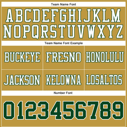 Custom Old Gold Green-White Mesh Authentic Football Jersey
