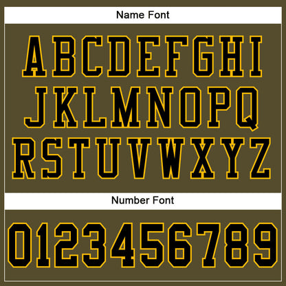 Custom Olive Black-Gold Mesh Authentic Salute To Service Football Jersey