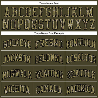 Custom Olive Camo-Black Authentic Throwback Salute To Service Basketball Jersey