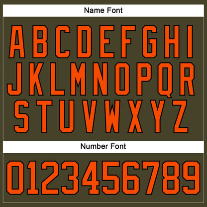 Custom Olive Orange-Black Salute To Service Hockey Lace Neck Jersey