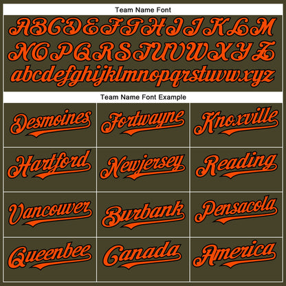 Custom Olive Orange-Black Authentic Salute To Service Baseball Jersey