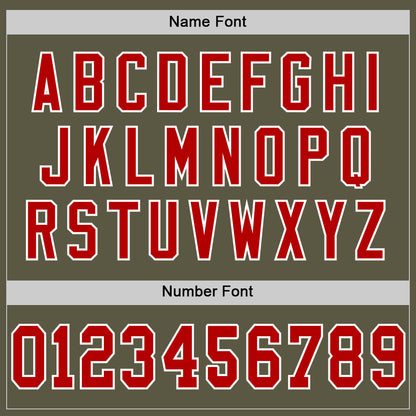 Custom Olive Red-White Mesh Authentic Throwback Salute To Service Football Jersey