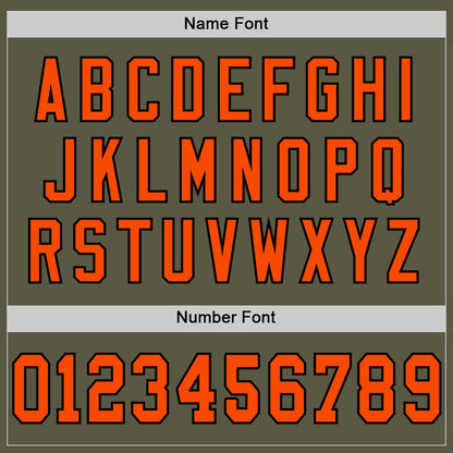 Custom Olive Orange-Black Mesh Authentic Throwback Salute To Service Football Jersey