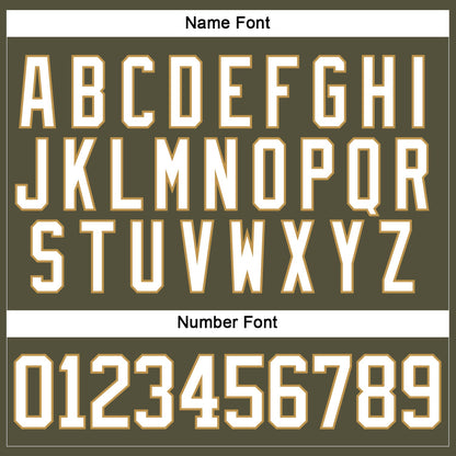Custom Olive White-Old Gold Salute To Service Hockey Jersey