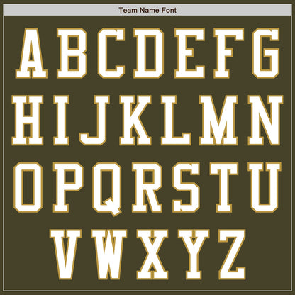 Custom Olive White-Old Gold Authentic Salute To Service Baseball Jersey