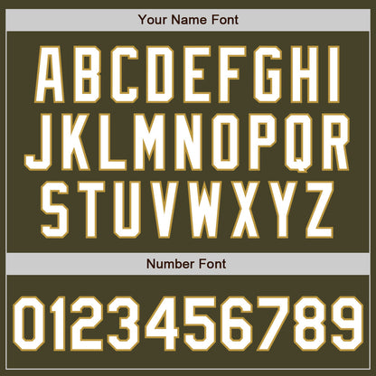 Custom Olive White-Old Gold Authentic Salute To Service Baseball Jersey