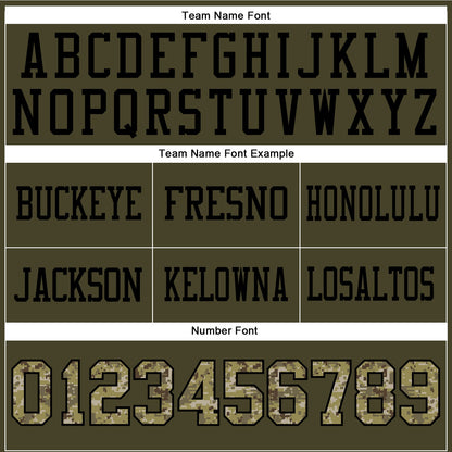 Custom Olive Camo-Black Mesh Authentic Salute To Service Football Jersey