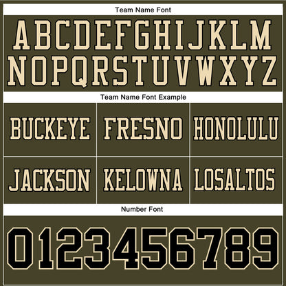 Custom Olive Black-Cream Mesh Authentic Salute To Service Football Jersey