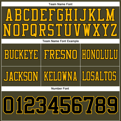 Custom Olive Black-Gold Mesh Authentic Salute To Service Football Jersey