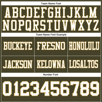 Custom Olive White-Old Gold Mesh Authentic Salute To Service Football Jersey