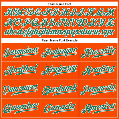 Custom Orange Kelly Green Pinstripe Kelly Green-White Authentic Baseball Jersey