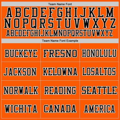 Custom Orange Black-White Mesh Authentic Throwback Football Jersey
