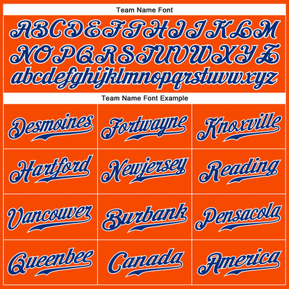 Custom Orange Royal-White Authentic Sleeveless Baseball Jersey
