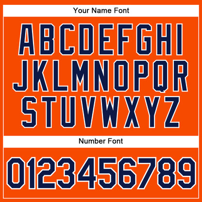 Custom Orange Navy-White Authentic Sleeveless Baseball Jersey