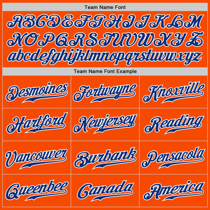 Custom Orange White Pinstripe Royal-White Authentic Baseball Jersey