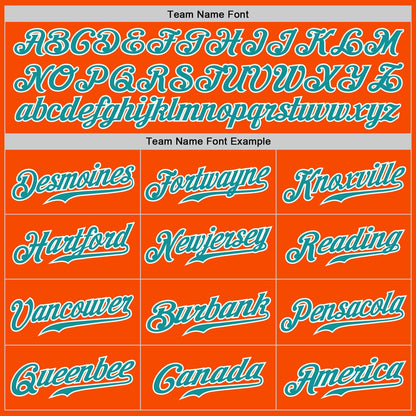 Custom Orange White Pinstripe Teal-White Authentic Baseball Jersey