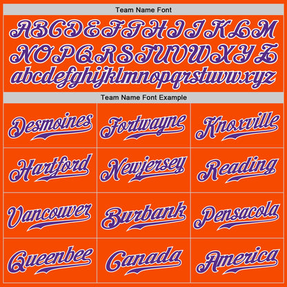 Custom Orange Purple-White Authentic Baseball Jersey