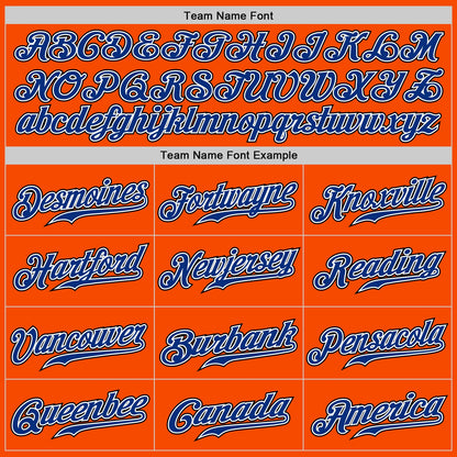 Custom Orange Royal-Black Authentic Baseball Jersey
