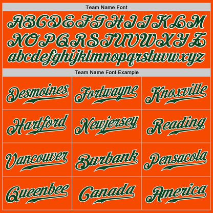 Custom Orange Green-White Authentic Baseball Jersey