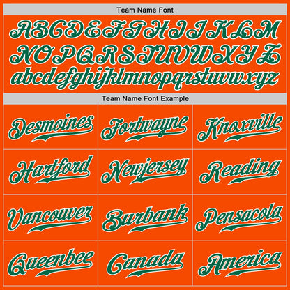 Custom Orange Kelly Green-White Authentic Baseball Jersey