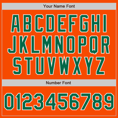 Custom Orange Kelly Green-White Authentic Baseball Jersey