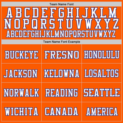 Custom Orange Royal-White Mesh Authentic Football Jersey