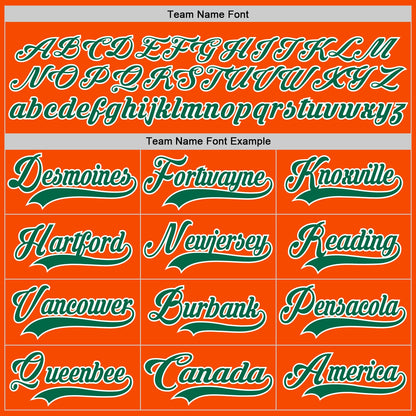 Custom Orange Kelly Green-White Hockey Lace Neck Jersey