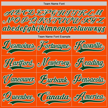 Custom Orange Green-White Hockey Lace Neck Jersey