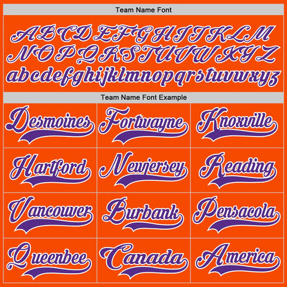 Custom Orange Purple-White Hockey Lace Neck Jersey