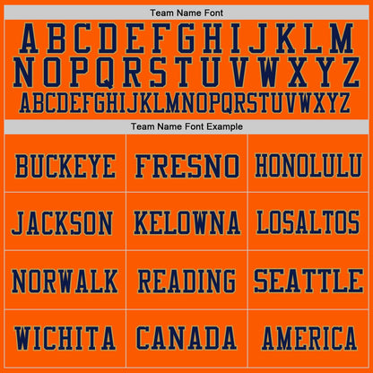 Custom Orange Navy-Old Gold Mesh Authentic Throwback Football Jersey