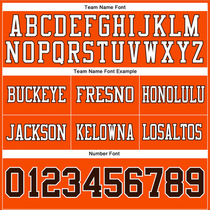 Custom Orange Brown-White Mesh Authentic Football Jersey
