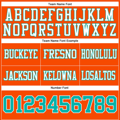Custom Orange Aqua-White Mesh Authentic Football Jersey