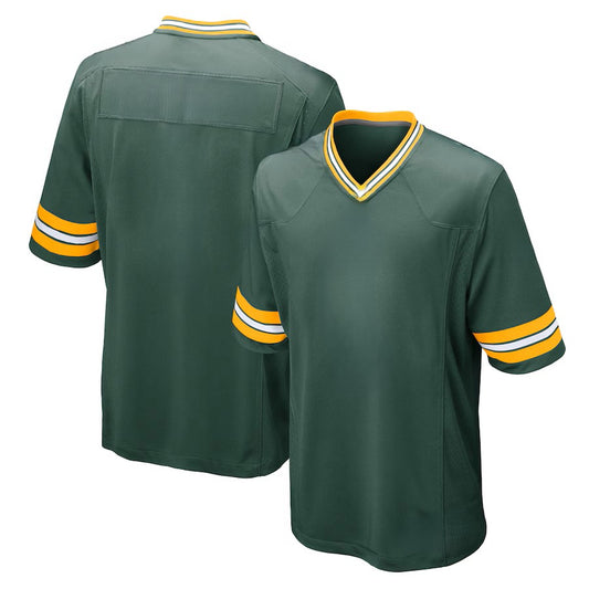Custom Men's Packers Green/Navy/White Exact Replica Football Jersey