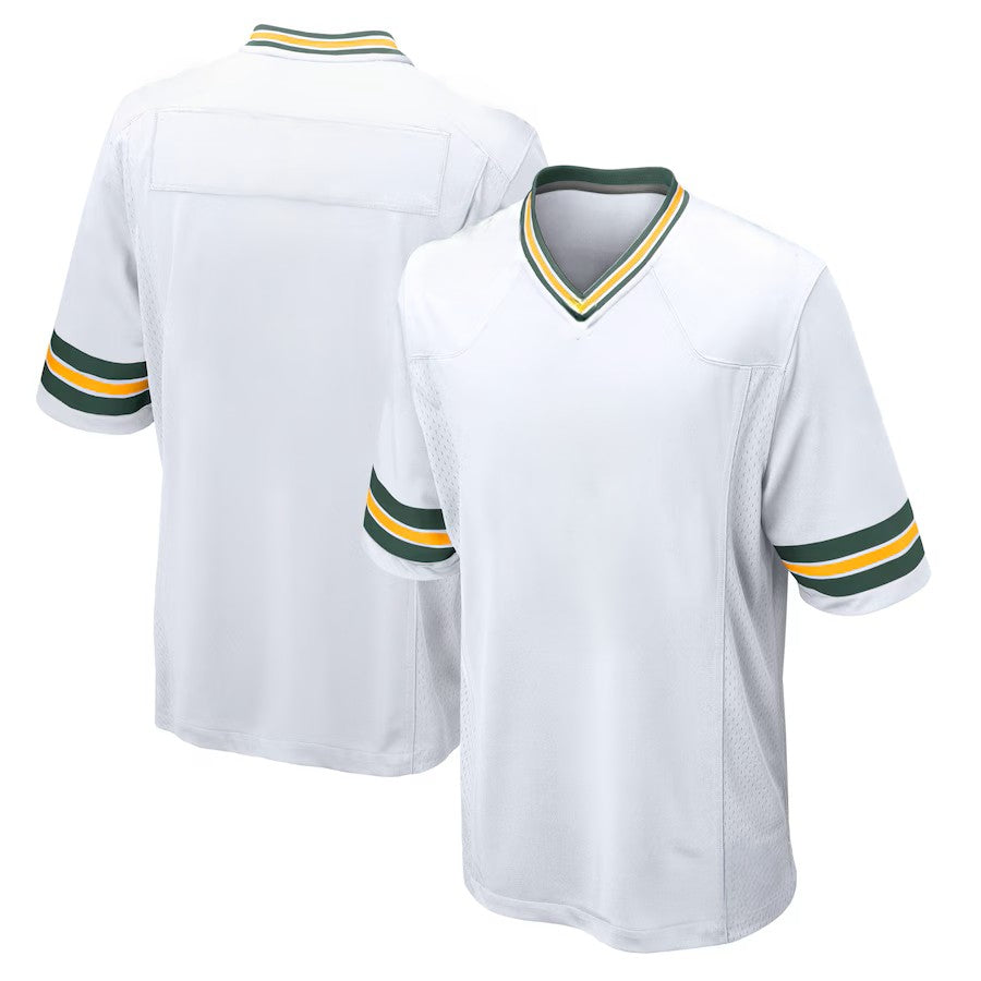 Custom Men's Packers Green/Navy/White Exact Replica Football Jersey