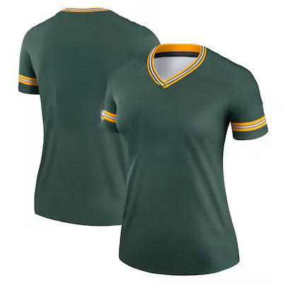 Custom Women's Packers Green/Navy Exact Replica Football Jersey