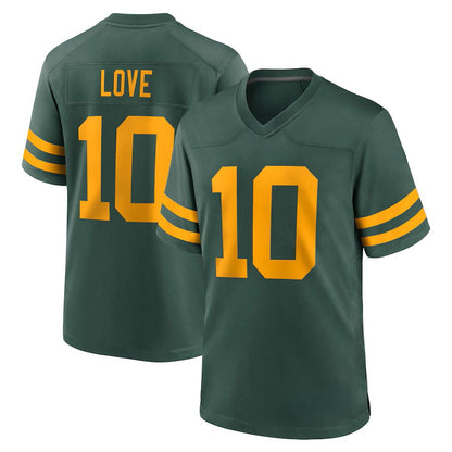 Custom Men's Packers Green Exact Replica Alternate Game Football Jersey