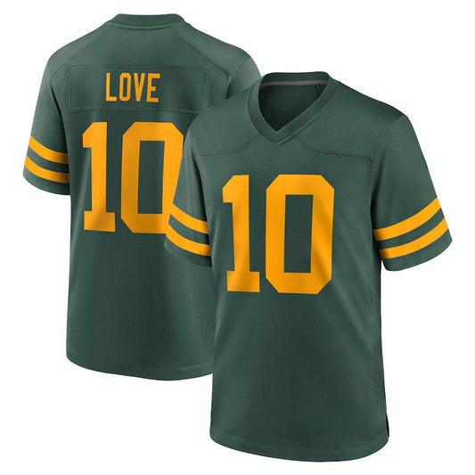 Custom Men's Packers Green Exact Replica Alternate Game Football Jersey