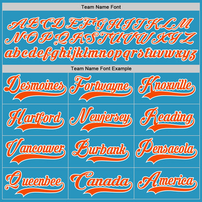 Custom Panther Blue Orange-White Hockey Lace Neck Jersey