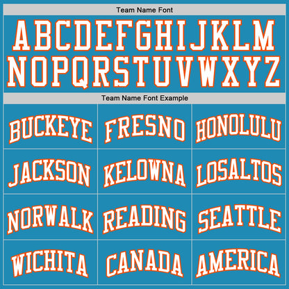 Custom Panther Blue White-Orange Authentic Basketball Jersey