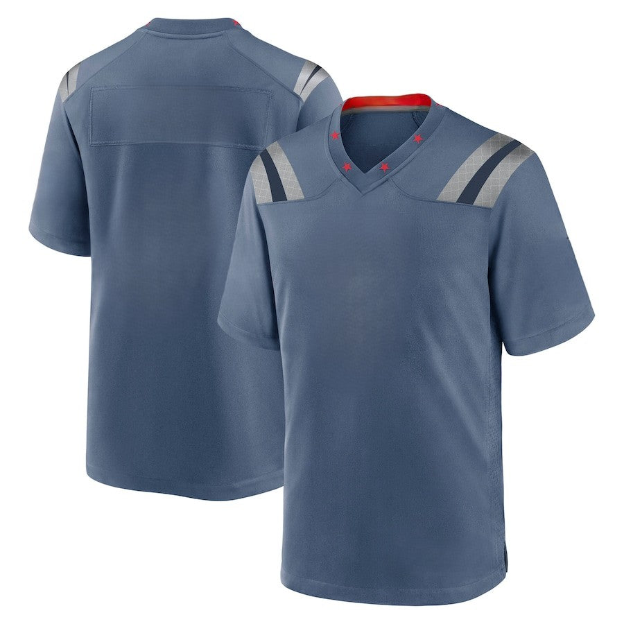 Custom Men's Patriots Storm Blue Exact Replica 2025 Rivalries Collection Football Jersey